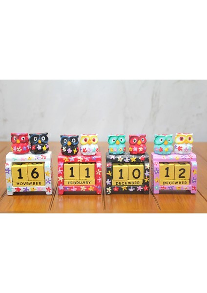 Ahşap Baykuş Takvim Polos-21 - VHT6683-2756