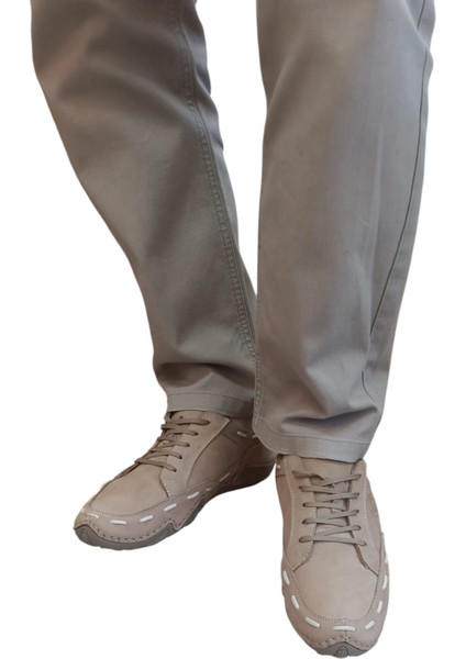 Kum-Bej Hakiki Deri Casual Sneaker Ortopedik Spor Ayakkabı Günlük Yumuşuk Taban Rahat Kalıp Ahtapot Model Hakiki Deri Nubuk fiyatları