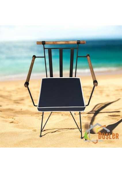 40X40 Krem Biyeli Lacivert Alt Sandalye Minderi 5 cm fırsatları