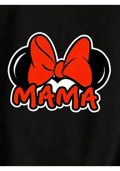 Anneler Günü Baskılı T-Shirt - Siyah