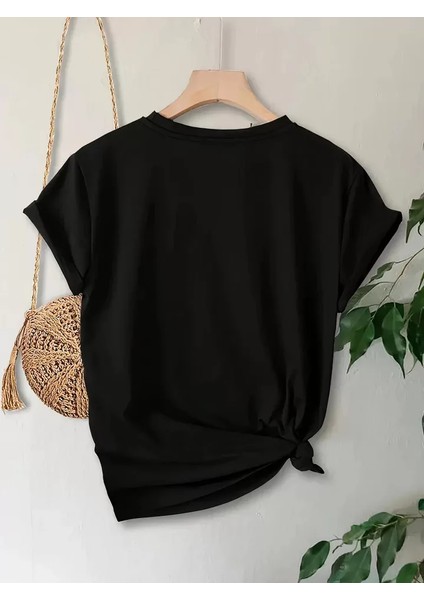 Anneler Günü Baskılı T-Shirt - Siyah