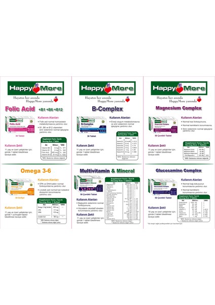 Happymore Glukozamin Sülfat, Kondroitin, Msm ve Tip 2 Kollajen Içeren Takviye Edici Gıda