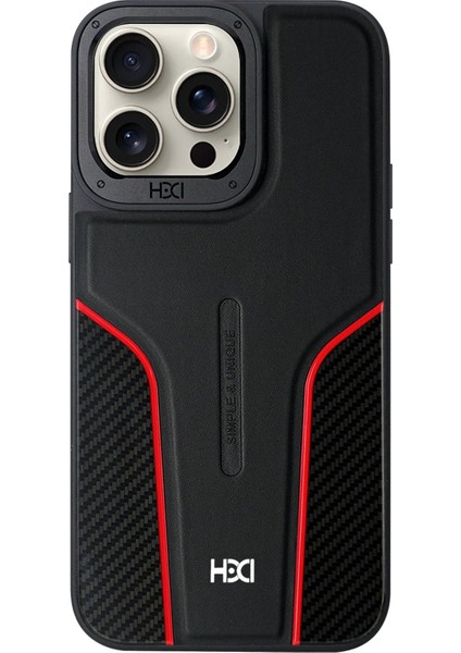 Apple iPhone 15 Pro Max HBC-264 Lambor Karbon Fiber Sport Kapak - Siyah