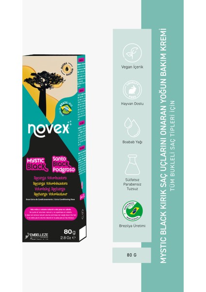 Mystic Black - Bukleli Saçlar Yoğun Bakım Kremi 80 gr