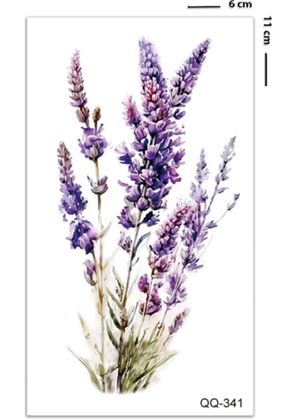 Renkli Minimal Lavanta Dövmesi modelleri