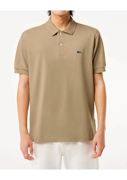 Polo Yaka Erkek Klasik Fit Bej T-Shirt