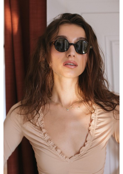 Trine Leopard Green Güneş Gözlüğü