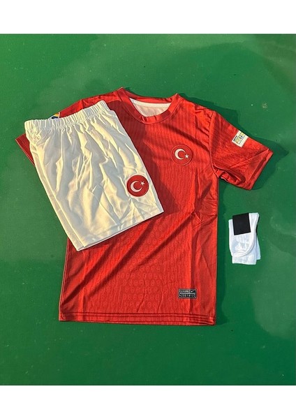 Türkiye Milli Takım Isimsiz Kırmızı Futbol Çocuk Forması 3'lü Set