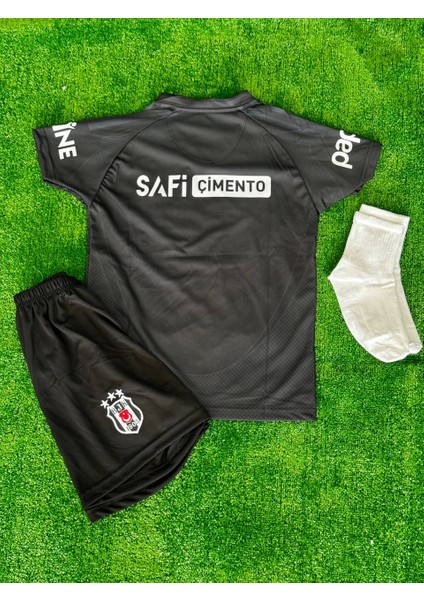 Yeni Sezon 2024/25 Вєşíktαş #isimsiz Deplasman Çocuk Forması 4 Lü Set Siyah