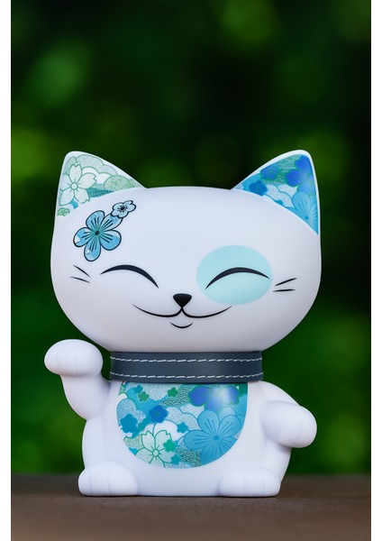 Mani Şanslı Kedi Çiçek Figür 11CM Lucky Cat Mutluluk Sevgi 1 Adet