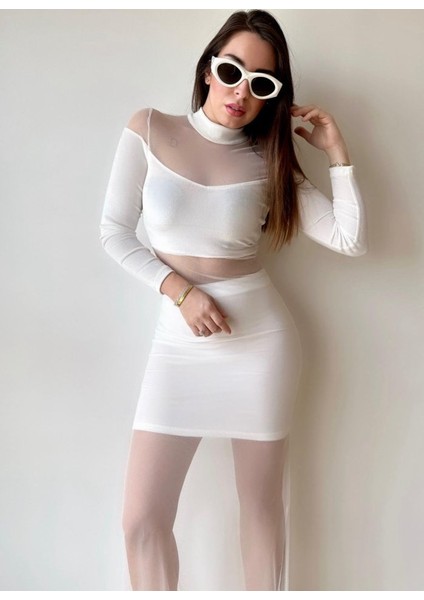 Kadın Balıkçı Yaka Transparan Dekolteli Fırsat Ürün Elbise fırsatları