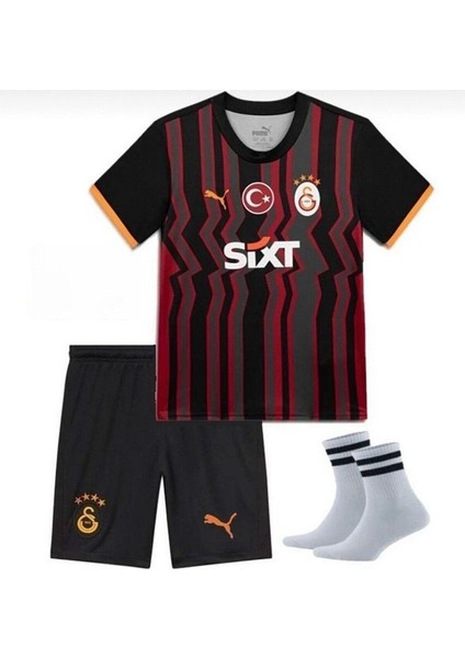 2024/25 Galatasarây-Mauro Icardi-9 Çocuk Alternatif Siyah Forması Maske Hediyeli