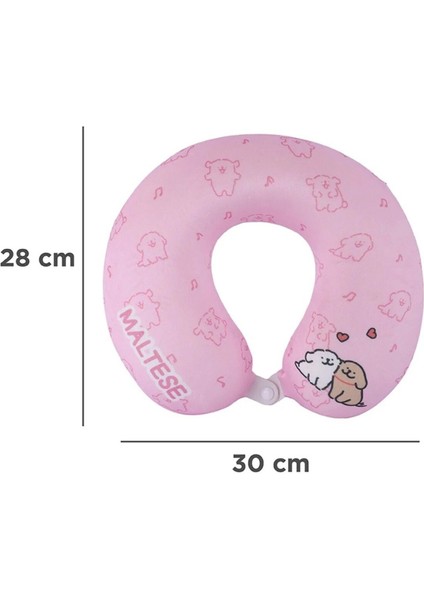 Rahat ve Konforlu Hafızalı Boyun Yastığı, Yumuşak Pembe Tasarım