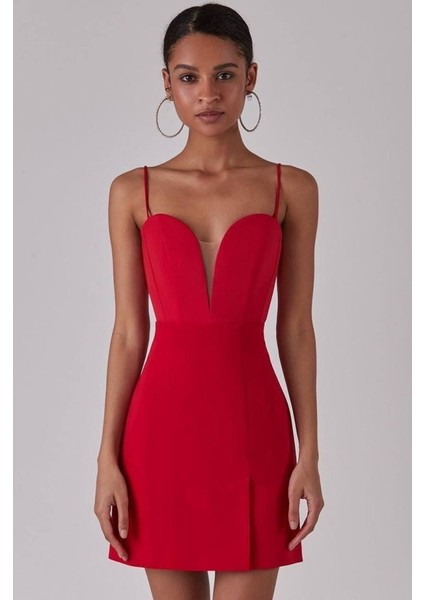 Kadın Derin V Yaka Sırt Dekolteli Fırsat Ürün Mini Elbise modelleri