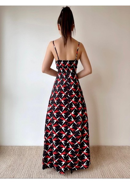 Kadın V Yaka Göğüs ve Sırt Dekolteli Fırsat Ürün Maxi Moy Elbise fiyatları