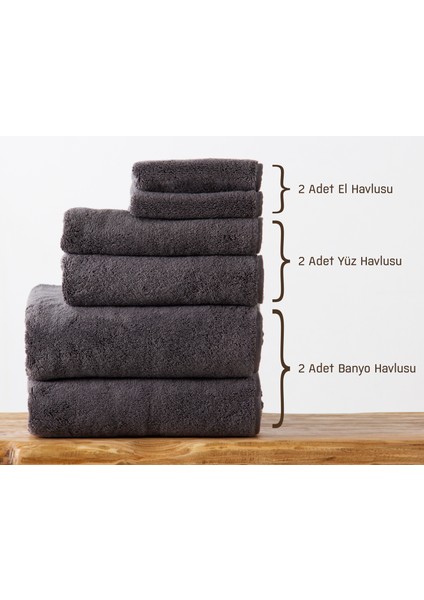 GRI,ORGANIK,VEGAN,900 Gsm, 6'lı Hediyelik Havlu Seti modelleri