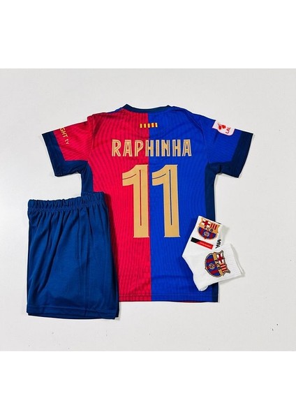 F.c B.a.r.c.e.l.o.n.a 2024/25 Yeni Raphinha Iç Saha Çocuk Forması (Armalı Set) modelleri