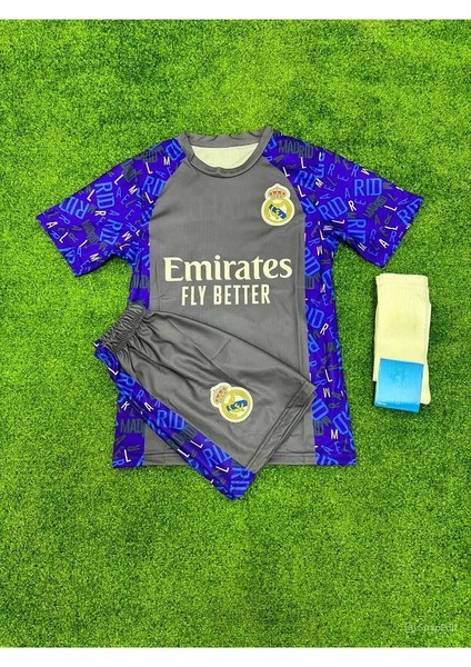 Real. Madrid. Ronaldo Konsept Çocuk Forması 3 Lü Set (Mavi/gri) Spor T-Shirt fiyatları