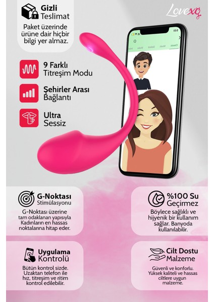 Telefon Kontrollü 10 Modlu Yumurta Vibratör – Akıllı Uygulama Destekli