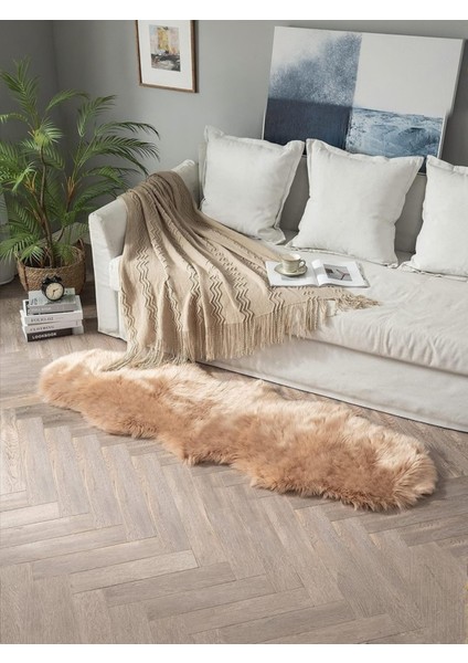Kuzu Post Peluş Premium Yumuşacık Tüylü Halı Çift Kafa
