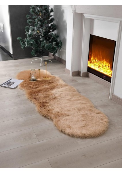 Kuzu Post Peluş Premium Yumuşacık Tüylü Halı Çift Kafa