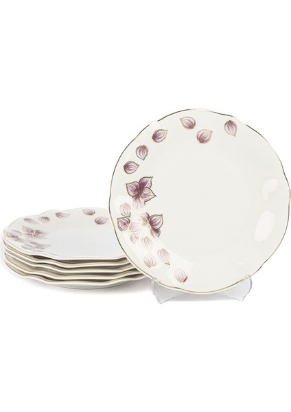 Plum 6lı Beyaz Pasta Tabağı 21CM