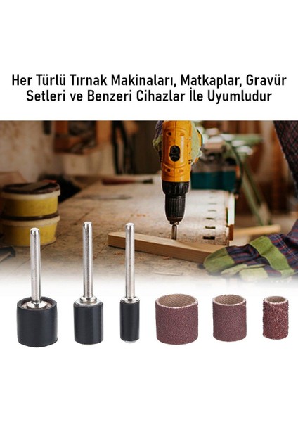 102 Adet Kutulu Freze Ucu Zımparası Tırnak Makinesi Gravür Matkap Uyumlu Törpü Kalıcı Oje Manikür Pedikür Seti modelleri