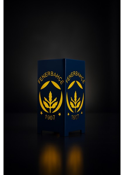Sarı Lacivert Fenerbahçe LED Işıklı Fb Masa Lambası – Özel Tasarım Dekoratif Gece Lambası