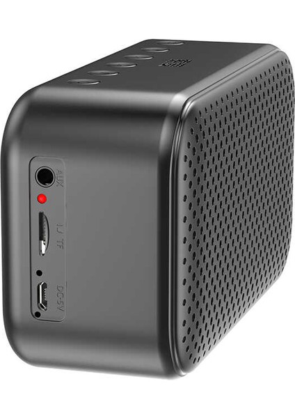 Kablosuz Hoparlör Dijital Saat ve Alarm Özellikli, 6W Ses Çıkışı, Fm Radyo, Usb/tf/aux Girişli Siyah