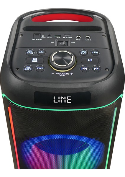 Mikrofonlu Rgb Işıklı Kablosuz Karaoke Hoparlör Çift 6.5 Inç Stereo Bass Dijital LED Parti Sistemi