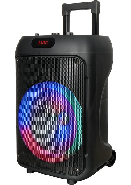 Taşınabilir Dış Mekan Eğlence ve Işık Şöleni 12 Inç Güçlü Bas Hoparlör Karaoke Mikrofonlu Rgb Işıklı