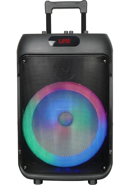 Taşınabilir Dış Mekan Eğlence ve Işık Şöleni 12 Inç Güçlü Bas Hoparlör Karaoke Mikrofonlu Rgb Işıklı