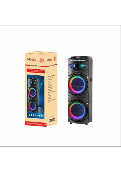Rgb Işıklı Kablosuz Hoparlör, Karaoke Mikrofonlu, Dev Sesli Dijital LED Göstergeli Parti Canavarı!
