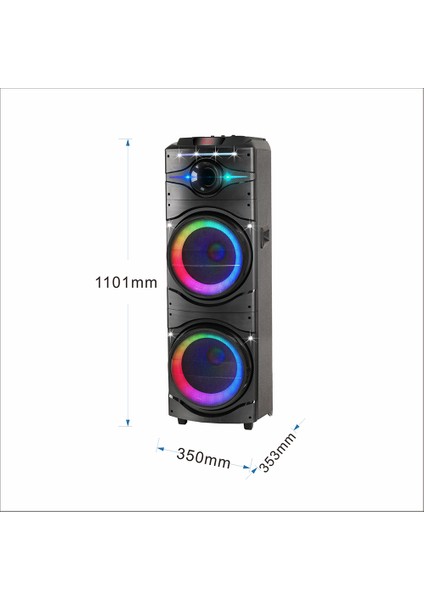Rgb Işıklı Kablosuz Hoparlör, Karaoke Mikrofonlu, Dev Sesli Dijital LED Göstergeli Parti Canavarı!