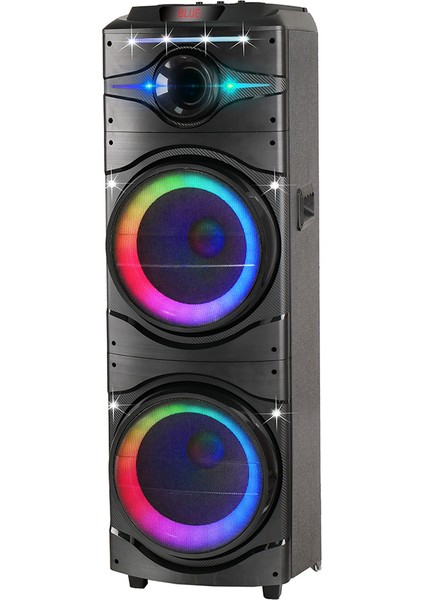 Rgb Işıklı Kablosuz Hoparlör, Karaoke Mikrofonlu, Dev Sesli Dijital LED Göstergeli Parti Canavarı!