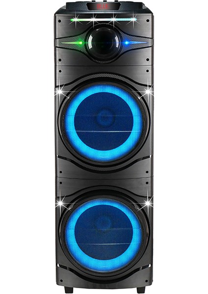 Rgb Işıklı Kablosuz Hoparlör, Karaoke Mikrofonlu, Dev Sesli Dijital LED Göstergeli Parti Canavarı!