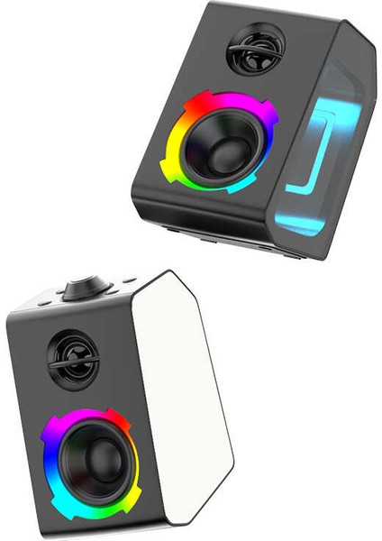 Taşınabilir Rgb Işıklı Kablosuz Bluetooth Speaker Hoparlör Güçlü Ses 11 Farklı Renkli Işık Atmosferi