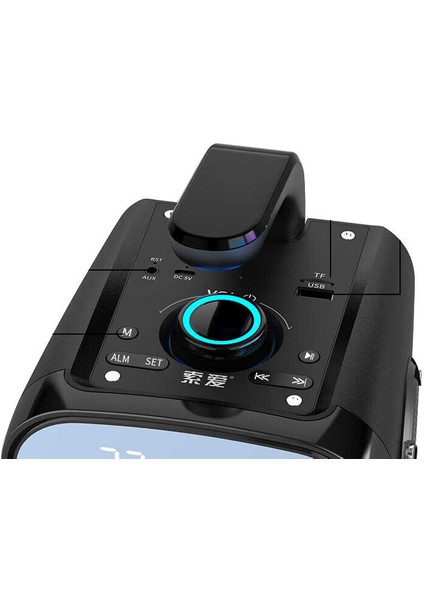 Taşınır Bluetooth Hoparlör Güçlü Hi-Fi Ses, Dijital Saat, Alarm, Fm Radyo (Harici Mikrofon Destekli) fiyatları