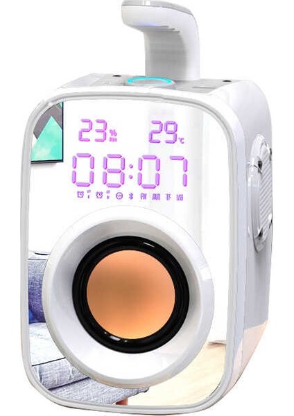 Taşınır Bluetooth Hoparlör Güçlü Hi-Fi Ses, Dijital Saat, Alarm, Fm Radyo (Harici Mikrofon Destekli)