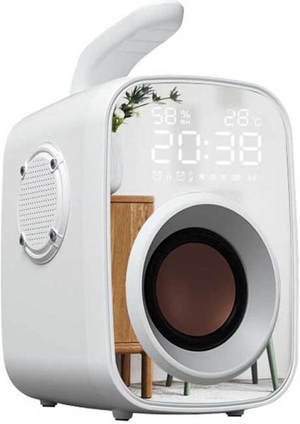 Taşınır Bluetooth Hoparlör Güçlü Hi-Fi Ses, Dijital Saat, Alarm, Fm Radyo (Harici Mikrofon Destekli)