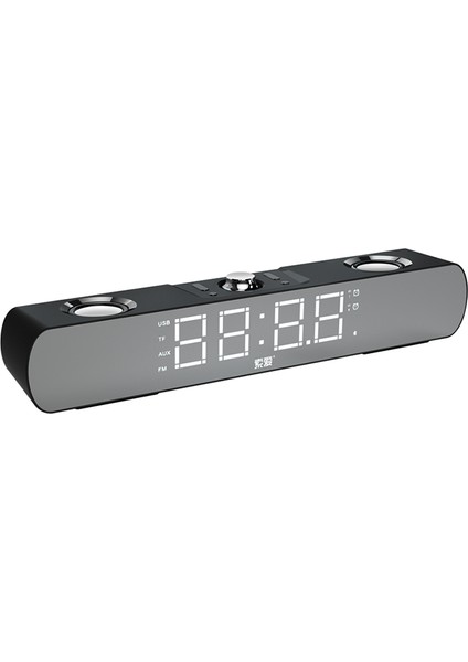 Kablosuz Bluetooth Speaker Hoparlör 6W Güçlü Ses Aynalı LED Dijital Saat Alarmlı Usb/tf/aux Destekli