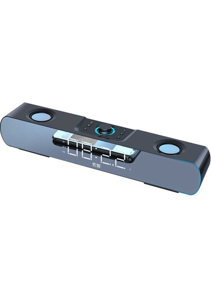 Kablosuz Bluetooth Speaker Hoparlör 6W Güçlü Ses Aynalı LED Dijital Saat Alarmlı Usb/tf/aux Destekli