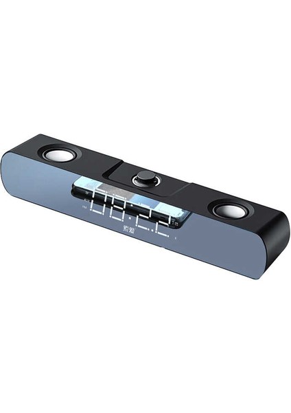 Kablosuz Bluetooth Speaker Hoparlör 6W Güçlü Ses Aynalı LED Dijital Saat Alarmlı Usb/tf/aux Destekli