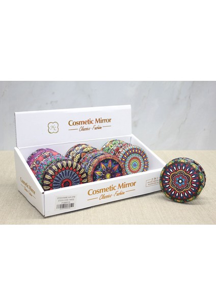 Taşlı Yuvarlak El Aynası Kalın