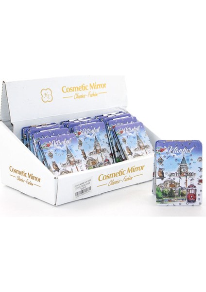 Taşlı Istanbul Tasarımı El Aynası Ince