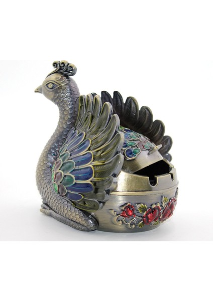 Metal Tavuskuşu Figürü Küllük