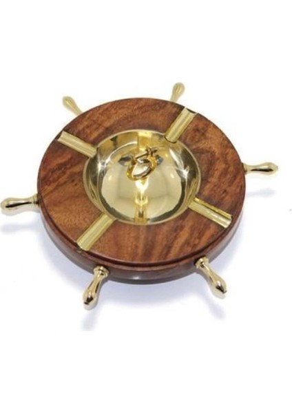 Ahşap Yanları ve Içi Pirinç Işlemeli Küllük