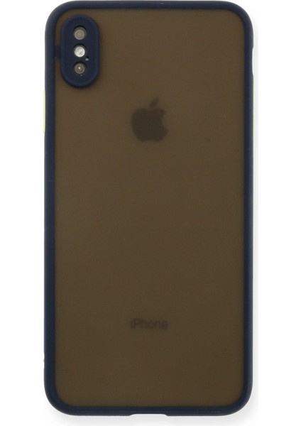 Apple iPhone Xs Max Kılıf Montreal Silikon Kapak - Lacivert