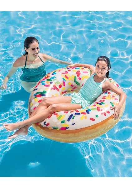 114 cm Gerçekçi Donut Tasarımlı Şişme Deniz Simidi – 14+ Yaş Şişme Deniz Yatağı