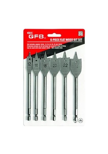 2171 Yaprak 6 Parçalı Set 12-16-18-20-22-24 Mm Matkap Ucu